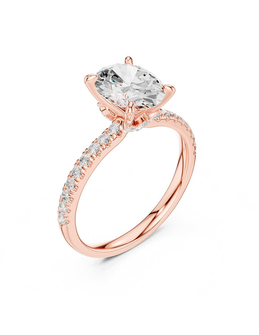 Anillo de compromiso - piedras laterales - AMORE347-OV-LG
