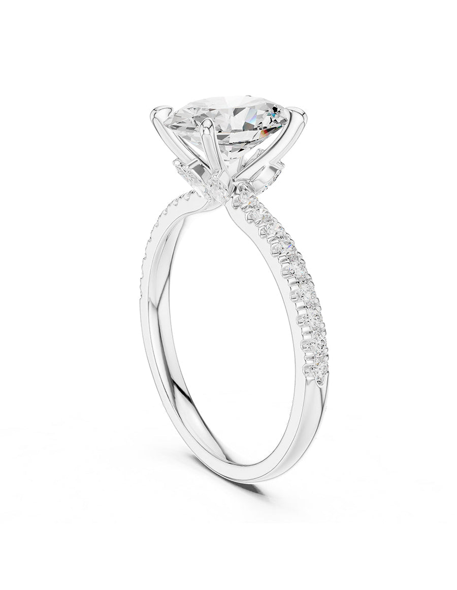 Anillo de compromiso - piedras laterales - AMORE347-OV-LG