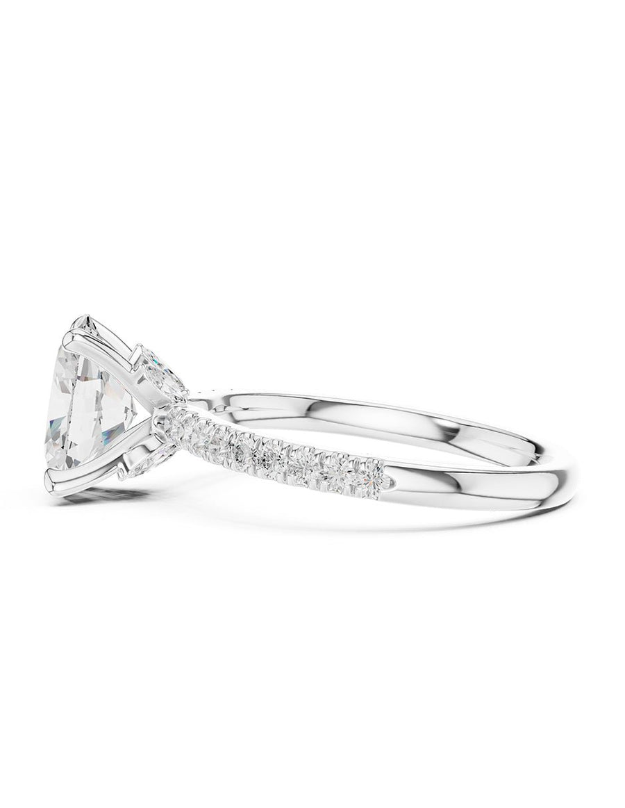 Montura para personalizar - piedras laterales - AMORE347-OV