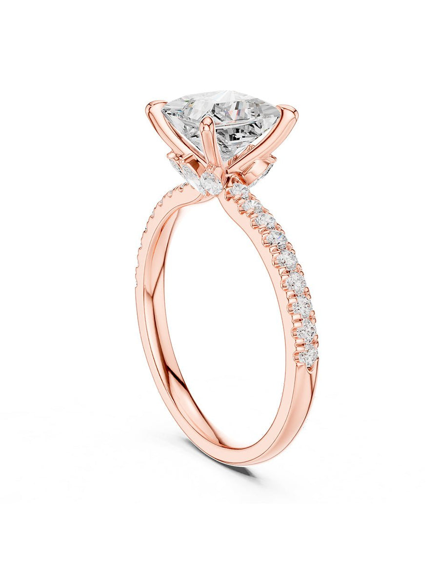 Anillo de compromiso - piedras laterales - AMORE347-PR-LG