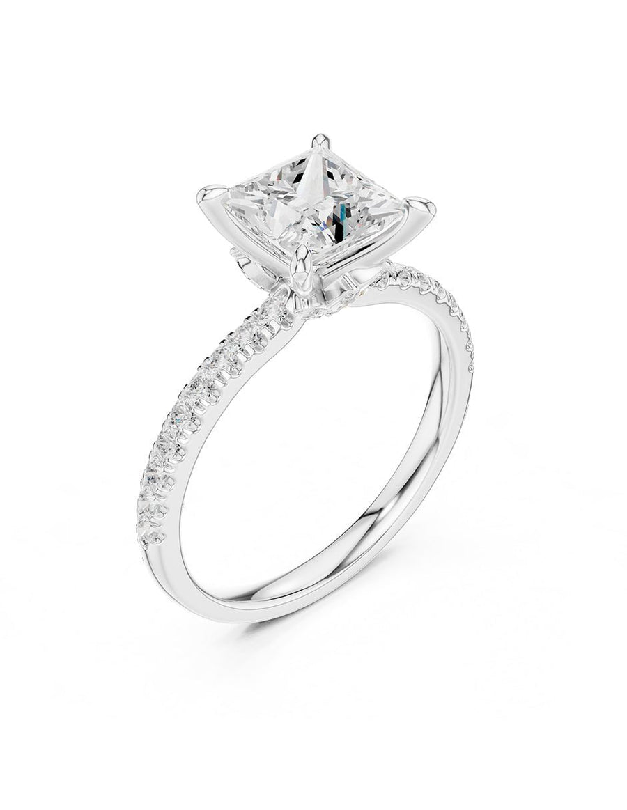 Anillo de compromiso - piedras laterales - AMORE347-PR-LG