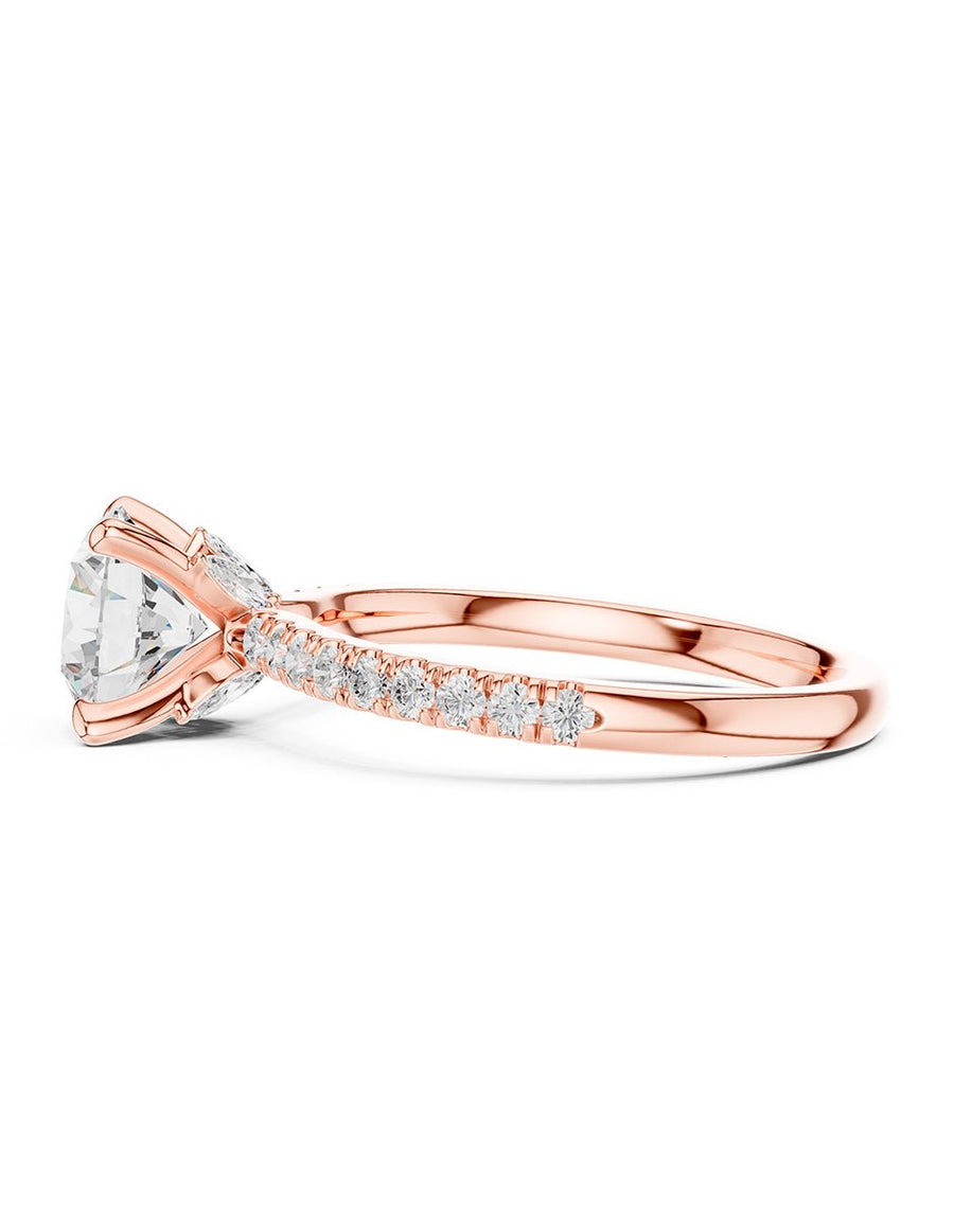 Anillo de compromiso - piedras laterales - AMORE347-RD-LG