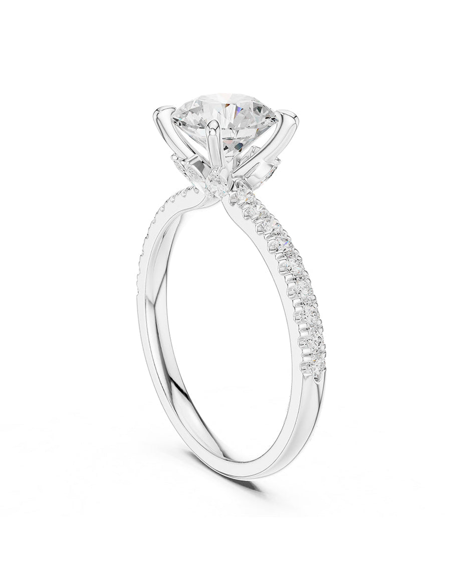 Anillo de compromiso - piedras laterales - AMORE347-RD-LG