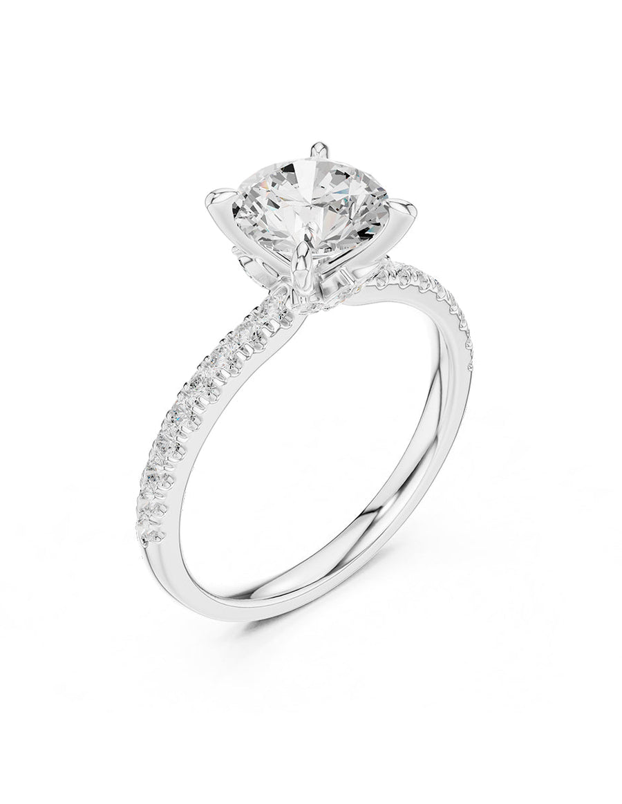 Anillo de compromiso - piedras laterales - AMORE347-RD-LG