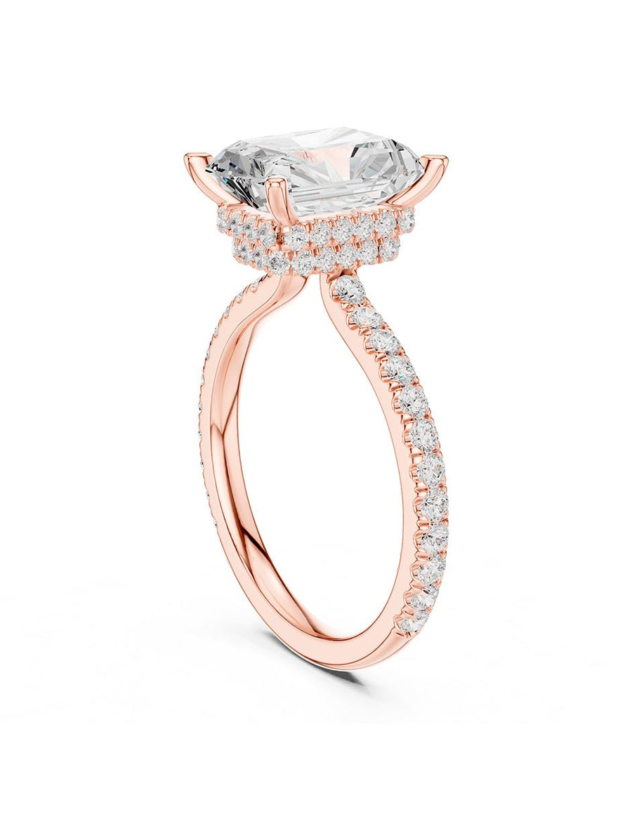 Anillo de compromiso - piedras laterales - AMORE348-EM-LG