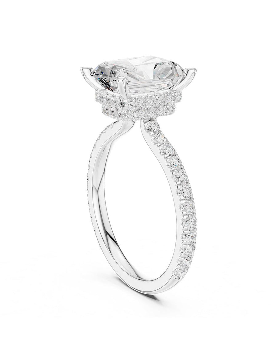 Anillo de compromiso - piedras laterales - AMORE348-EM-LG