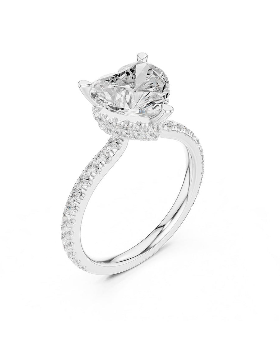 Anillo de compromiso - piedras laterales - AMORE348-HE-LG