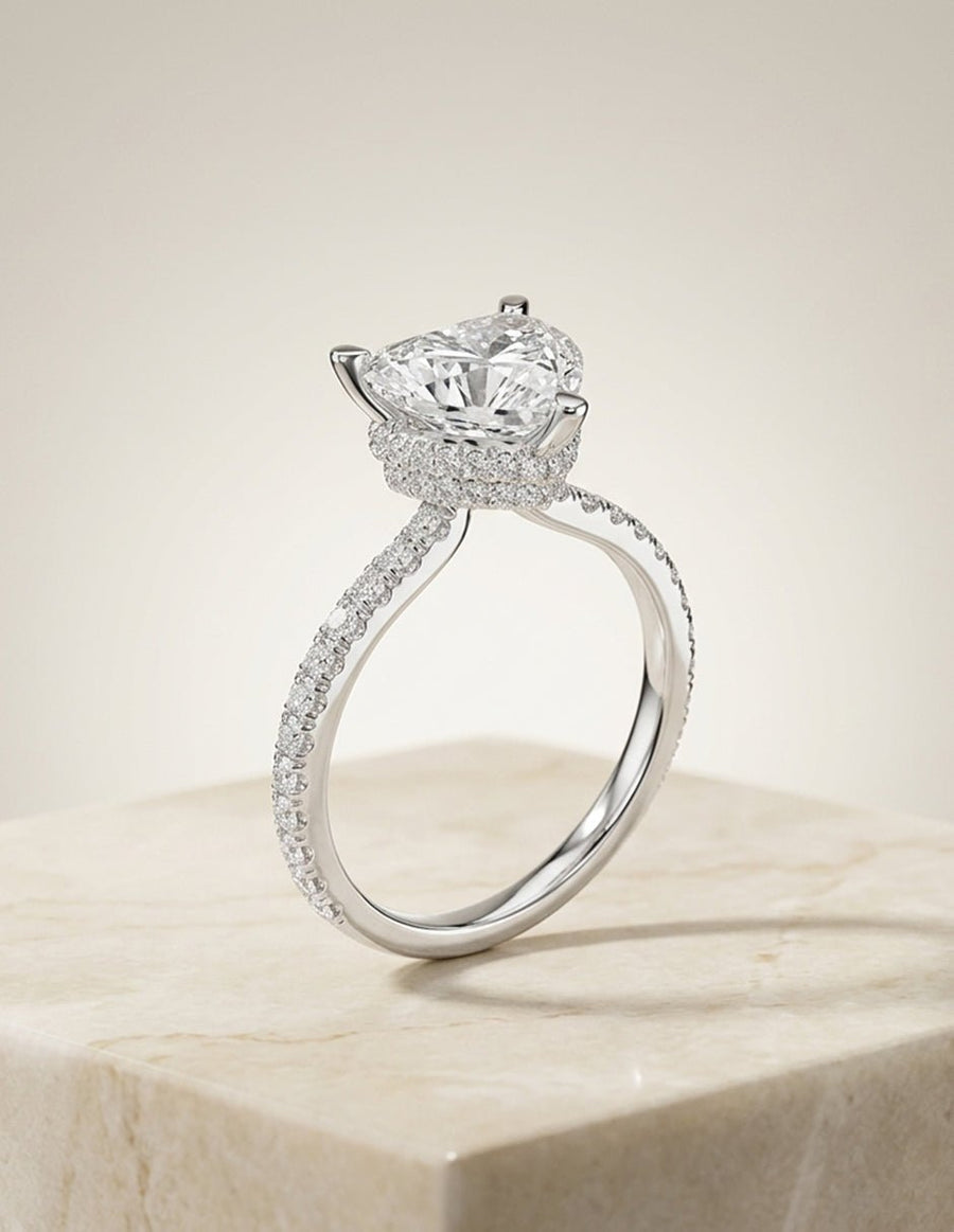 Anillo de compromiso - piedras laterales - AMORE348-HE-LG