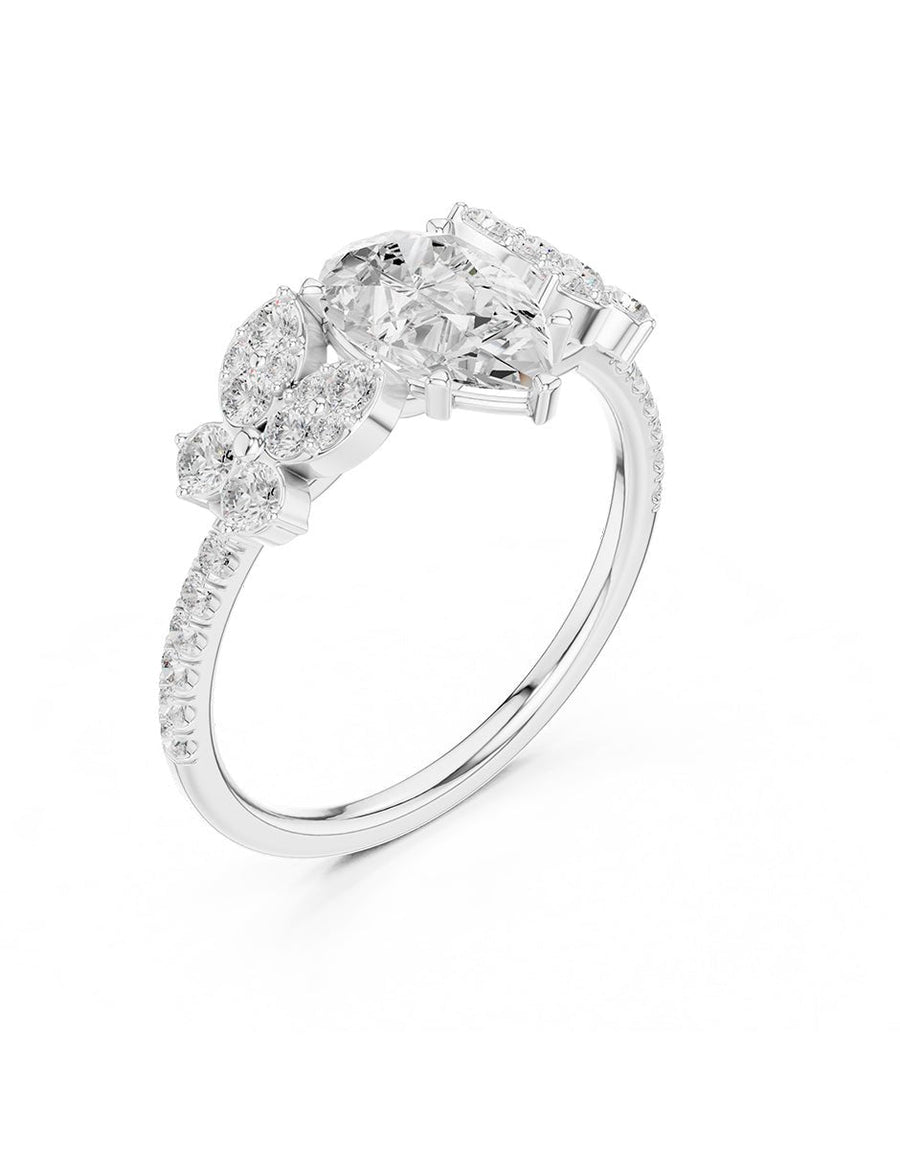Anillo de compromiso - piedras laterales - AMORE349-PE-LG