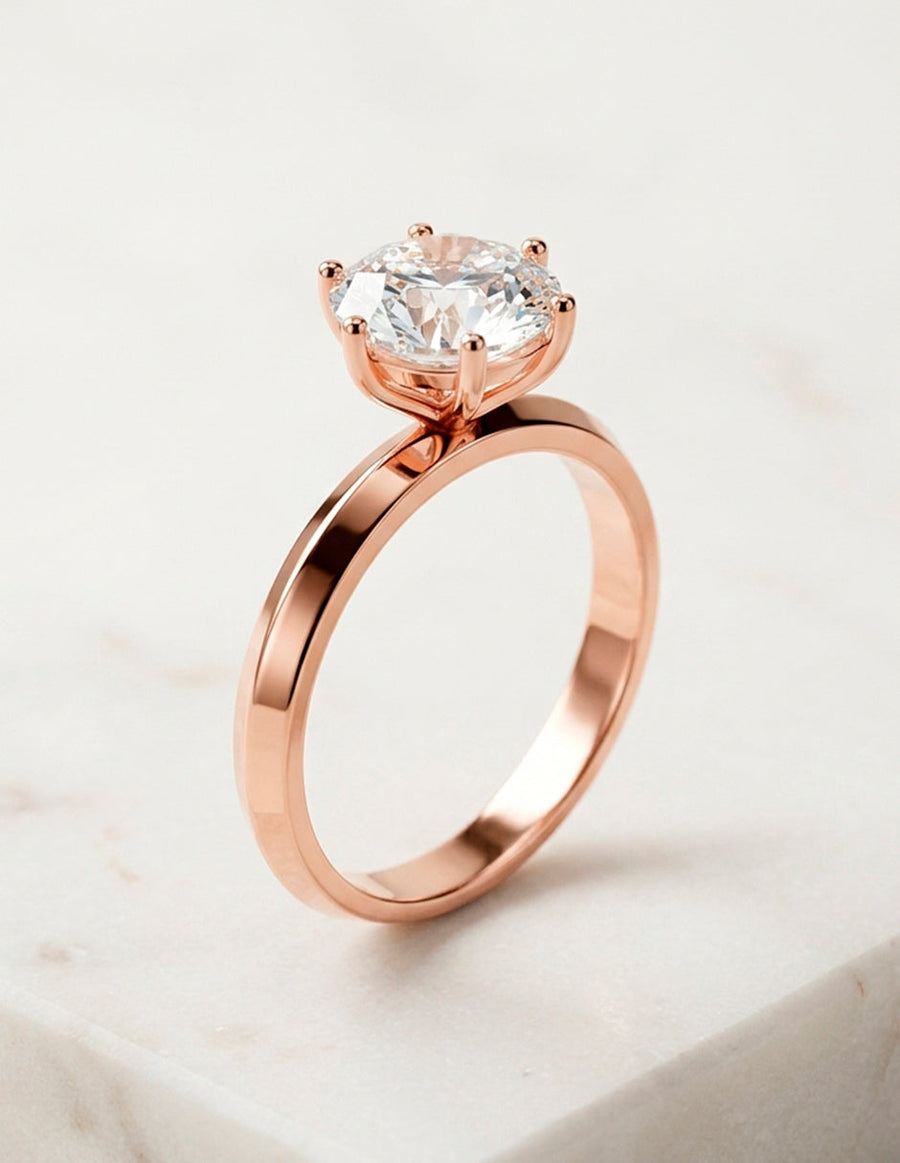 Anillo de Compromiso - solitario - AMORE35-RD-CZ