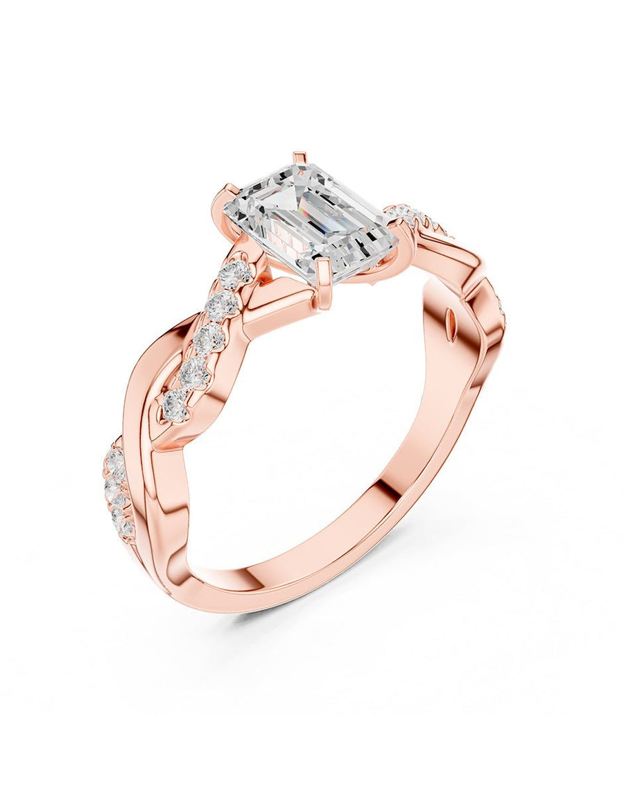 Anillo de compromiso - piedras laterales - AMORE350-EM-LG