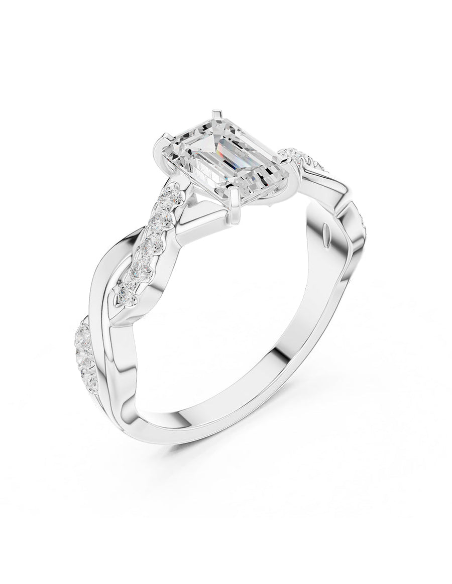 Anillo de compromiso - piedras laterales - AMORE350-EM-LG