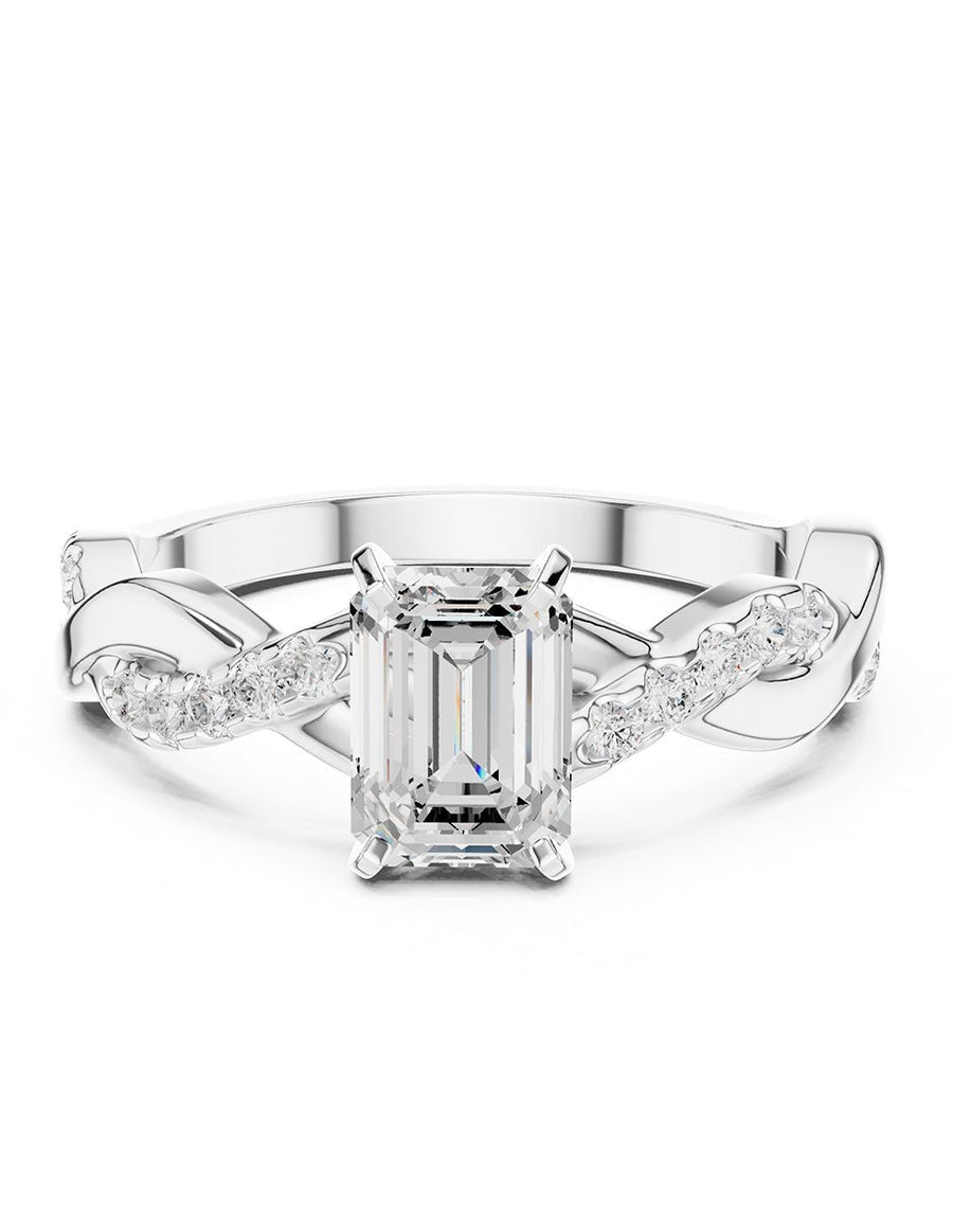 Anillo de compromiso - piedras laterales - AMORE350-EM-LG