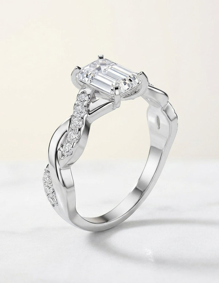 Montura para personalizar - piedras laterales - AMORE350-EM