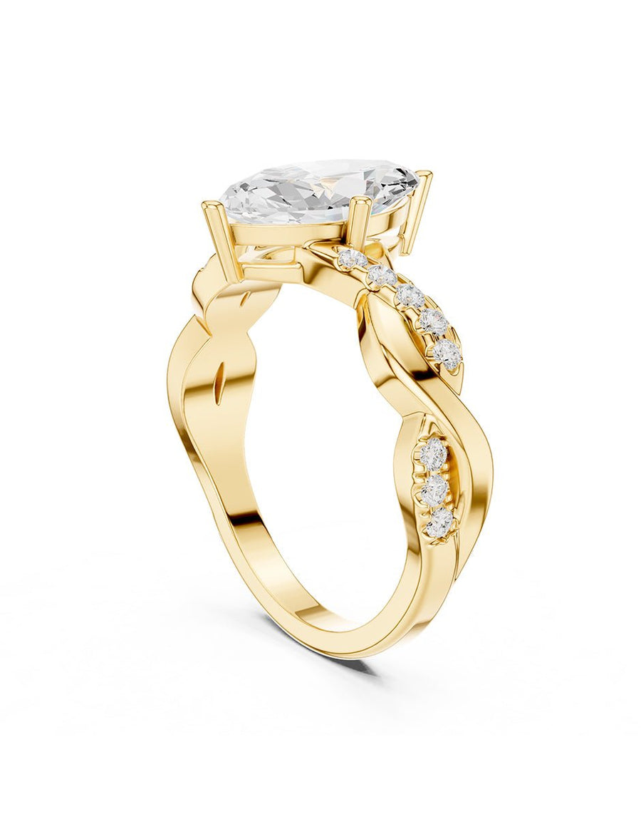Anillo de compromiso - piedras laterales - AMORE350-MQ-LG