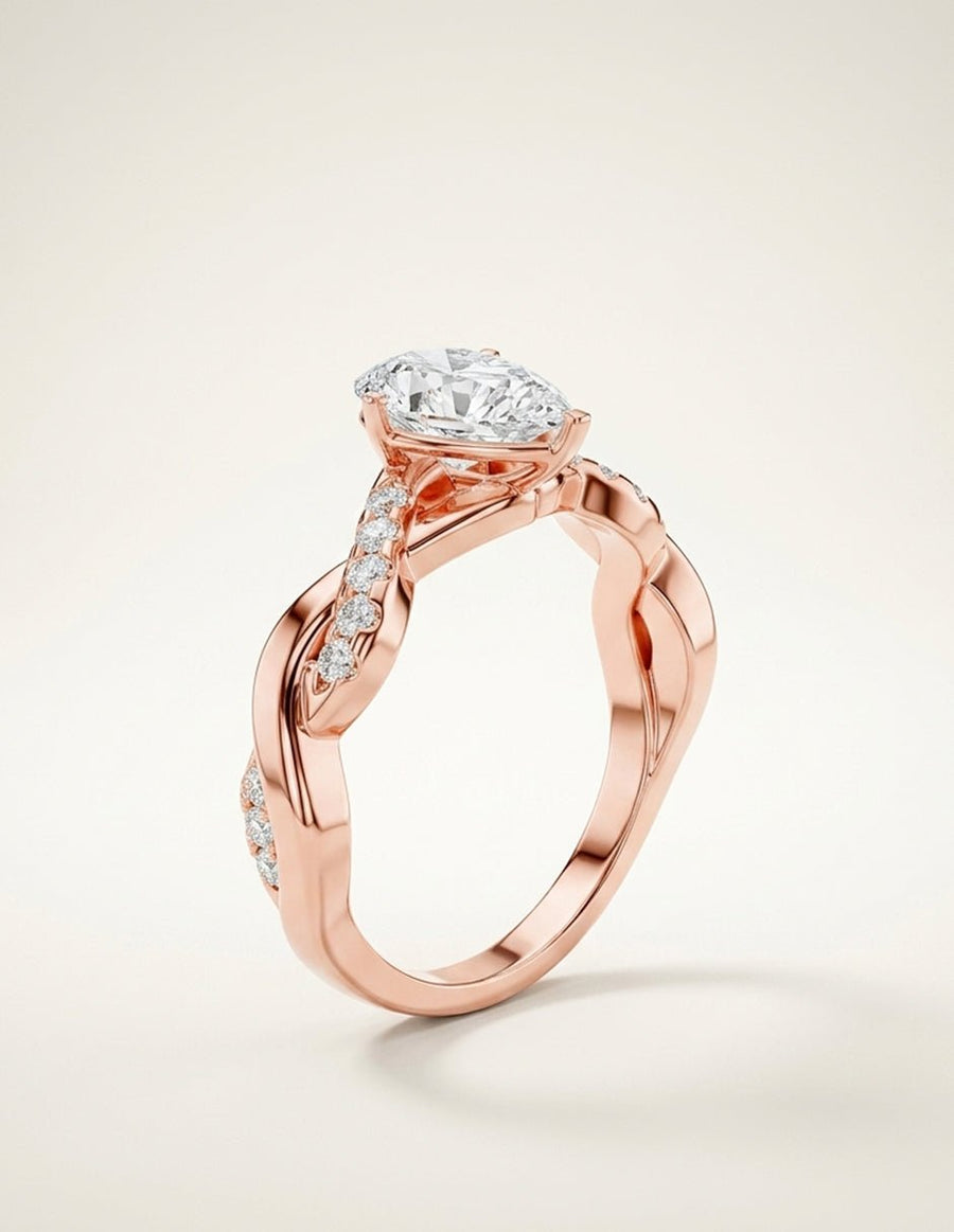 Anillo de compromiso - piedras laterales - AMORE350-PE-LG