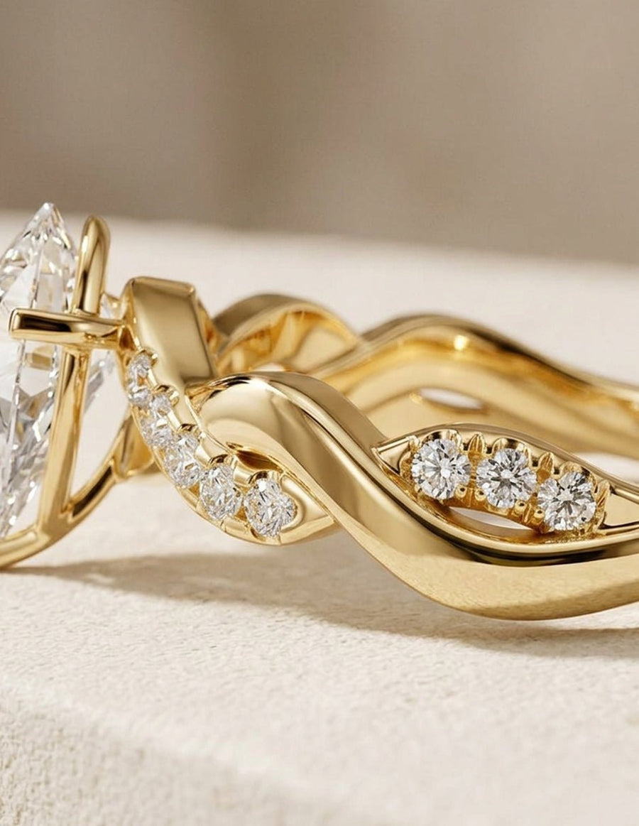 Anillo de compromiso - piedras laterales - AMORE350-PE-LG