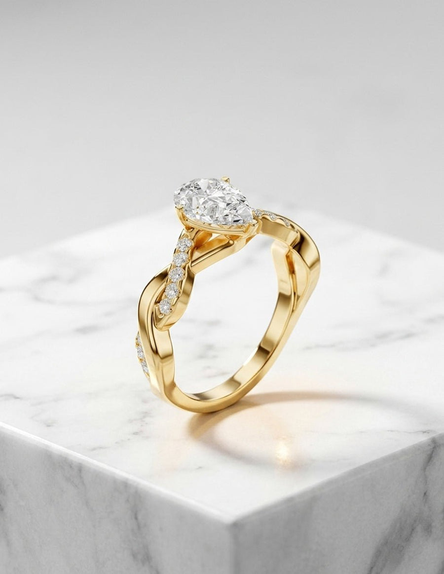 Anillo de compromiso - piedras laterales - AMORE350-PE-LG