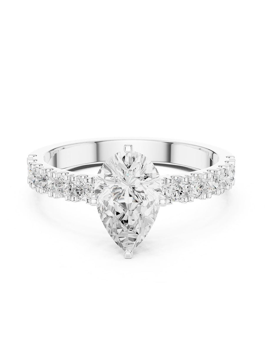 Montura para personalizar - piedras laterales - AMORE351-PE