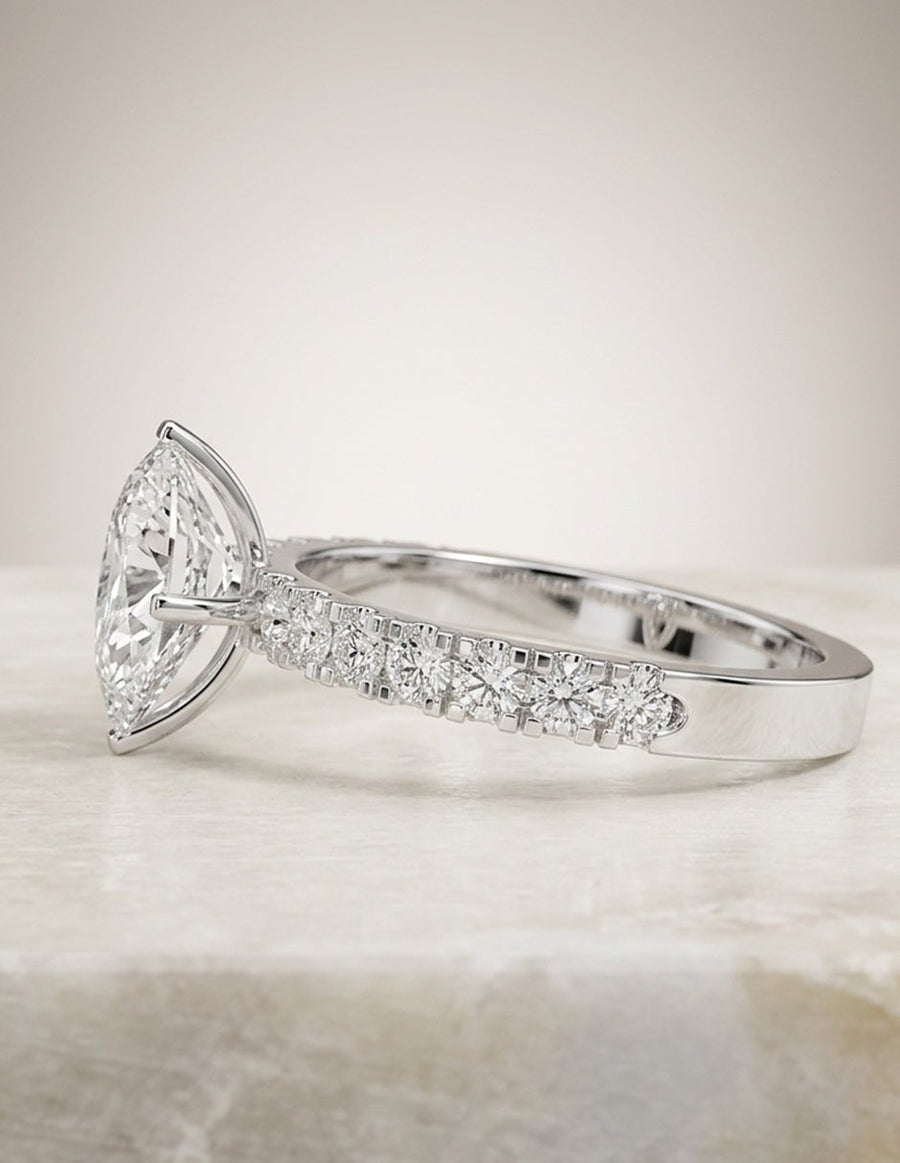 Anillo de compromiso - piedras laterales - AMORE351-PE-LG