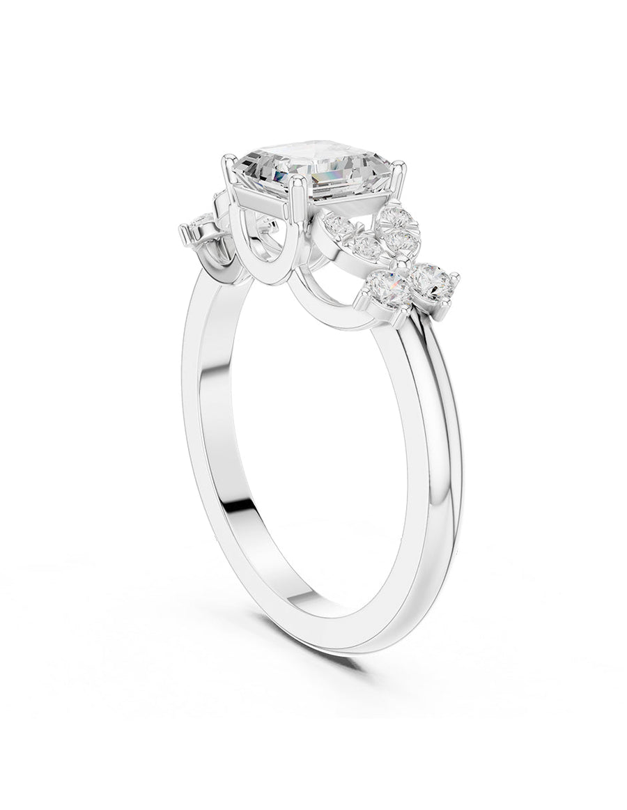 Anillo de compromiso - piedras laterales - AMORE353-AS-LG