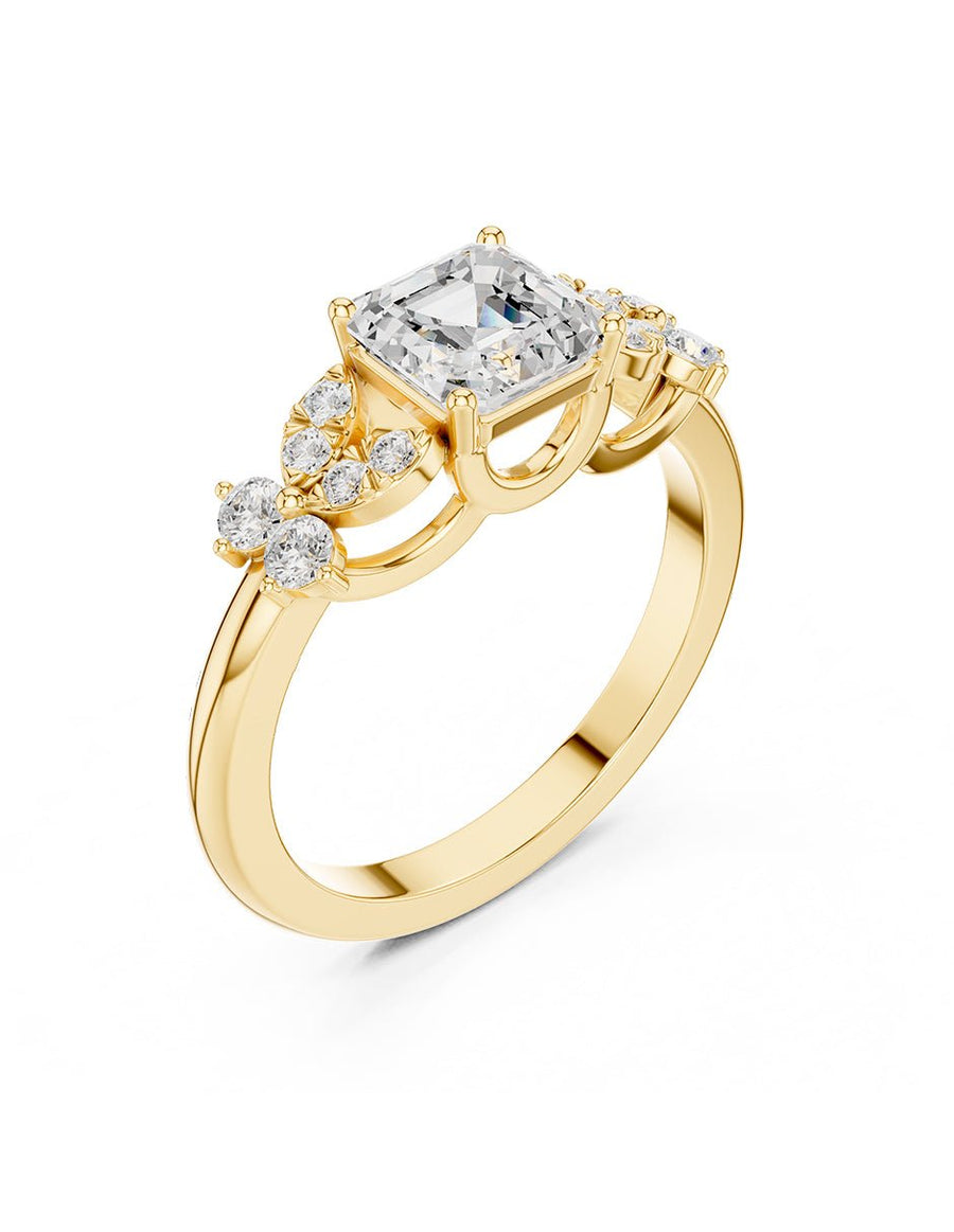 Anillo de compromiso - piedras laterales - AMORE353-AS-LG