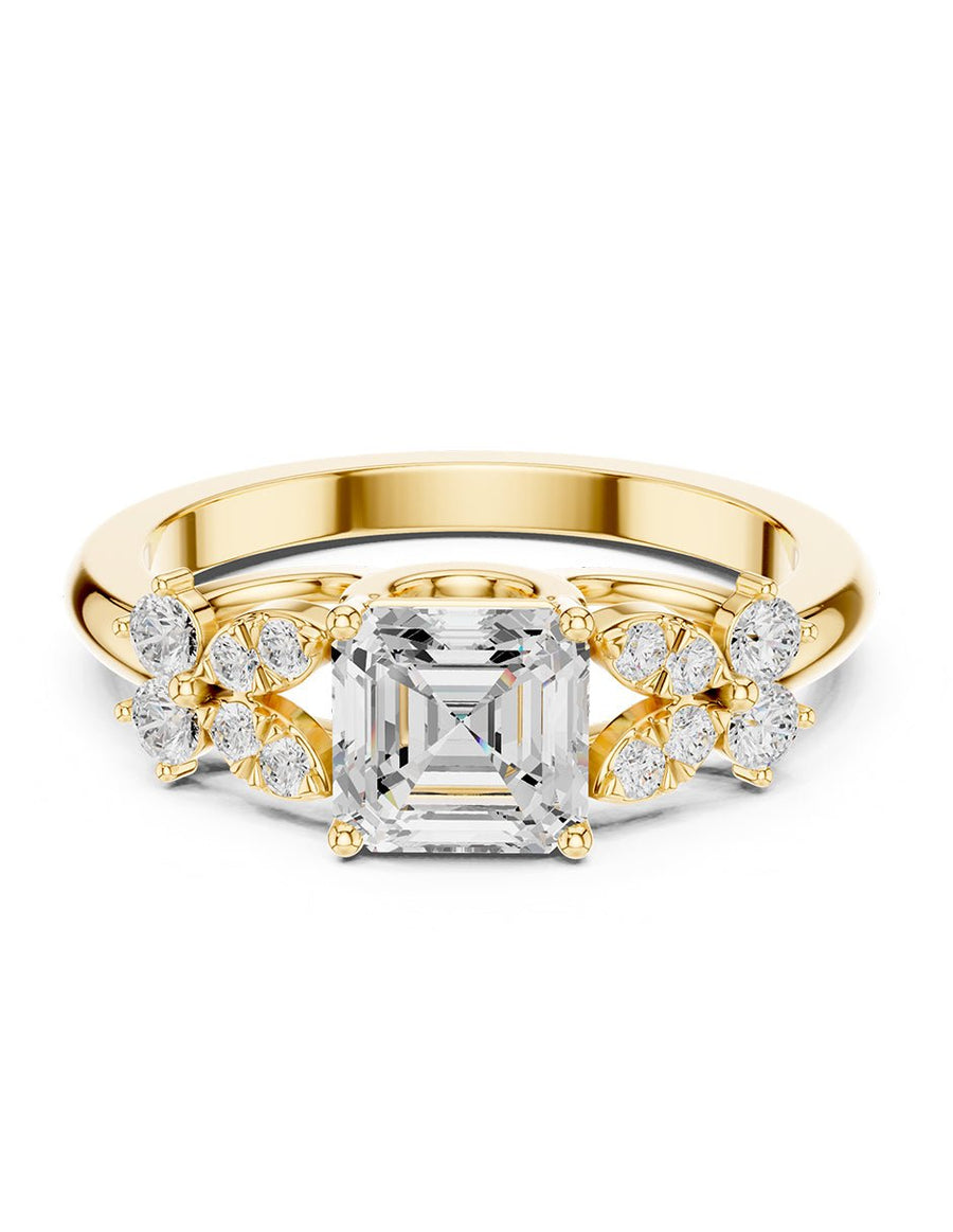 Anillo de compromiso - piedras laterales - AMORE353-AS-LG