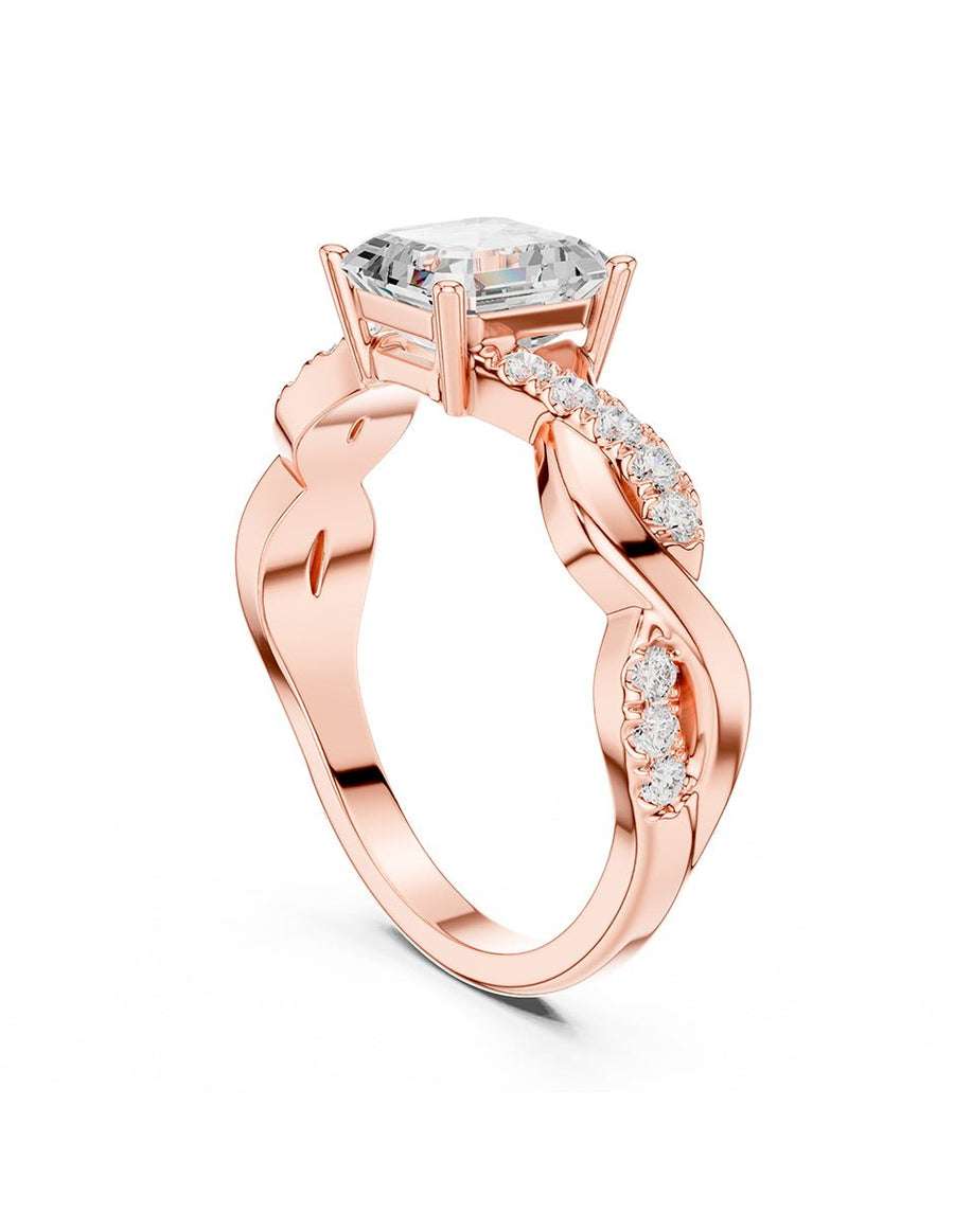 Anillo de compromiso - piedras laterales - AMORE354-AS-LG