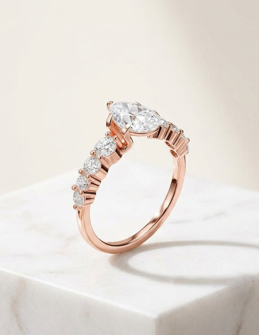 Anillo de compromiso - piedras laterales - AMORE355-PE-LG