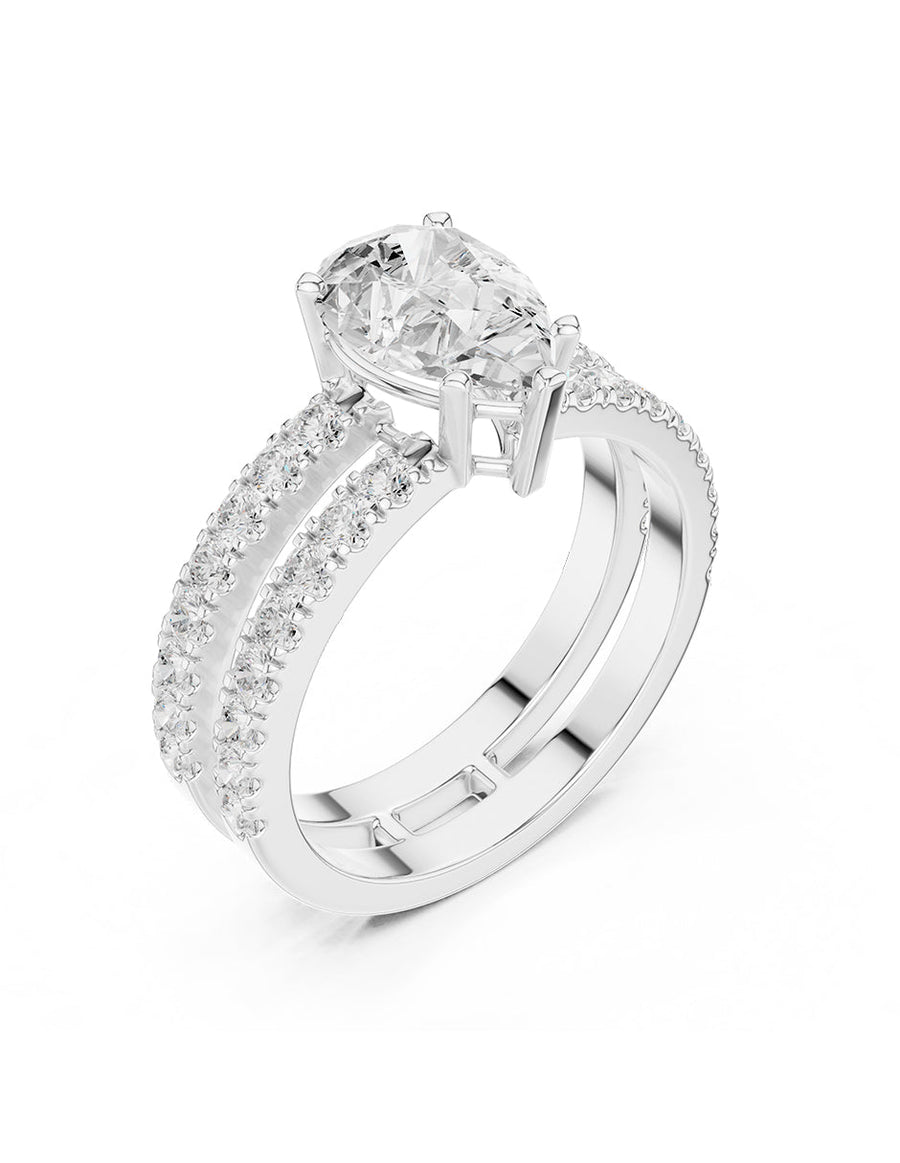 Anillo de compromiso - piedras laterales - AMORE357-PE-LG