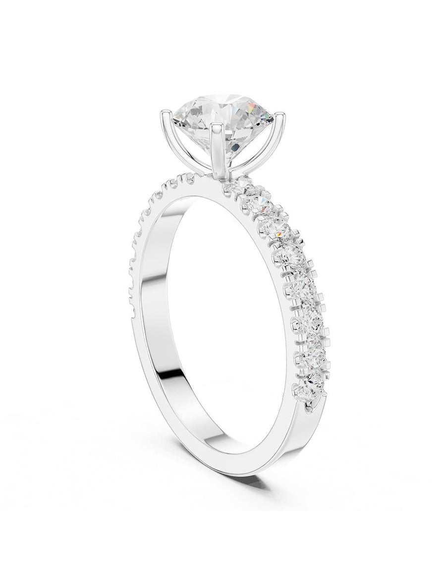 Montura para personalizar - piedras laterales - AMORE358-RD