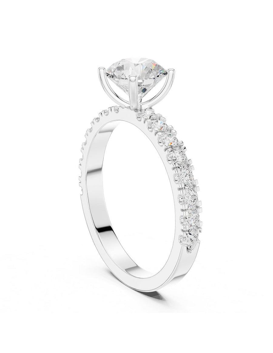 Anillo de compromiso - piedras laterales - AMORE358-RD-LG