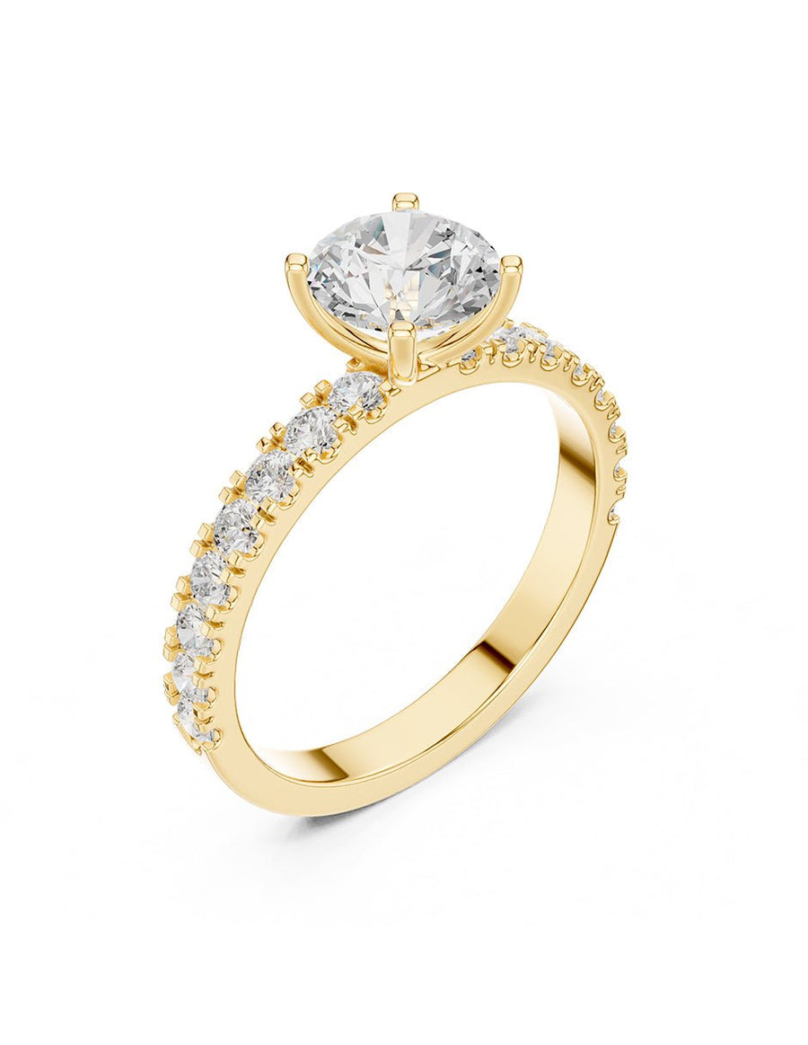 Anillo de compromiso - piedras laterales - AMORE358-RD-LG