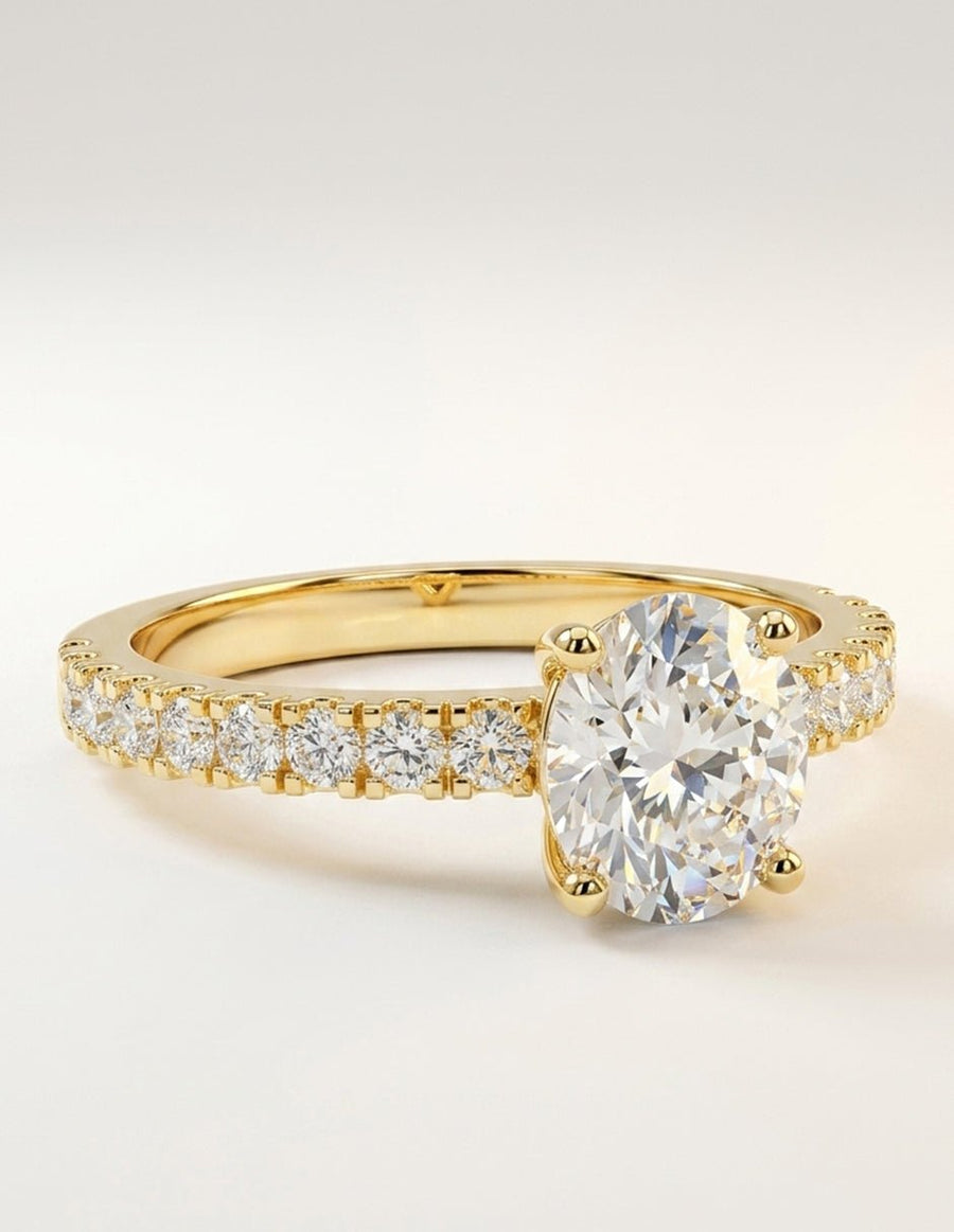 Anillo de compromiso - piedras laterales - AMORE358-RD-LG