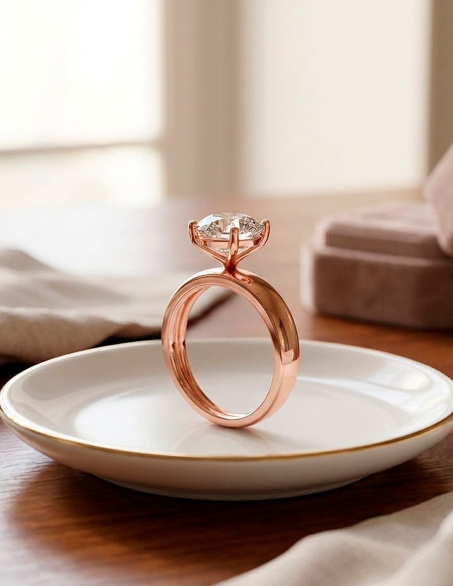 Anillo de Compromiso - solitario - AMORE36-RD-CZ