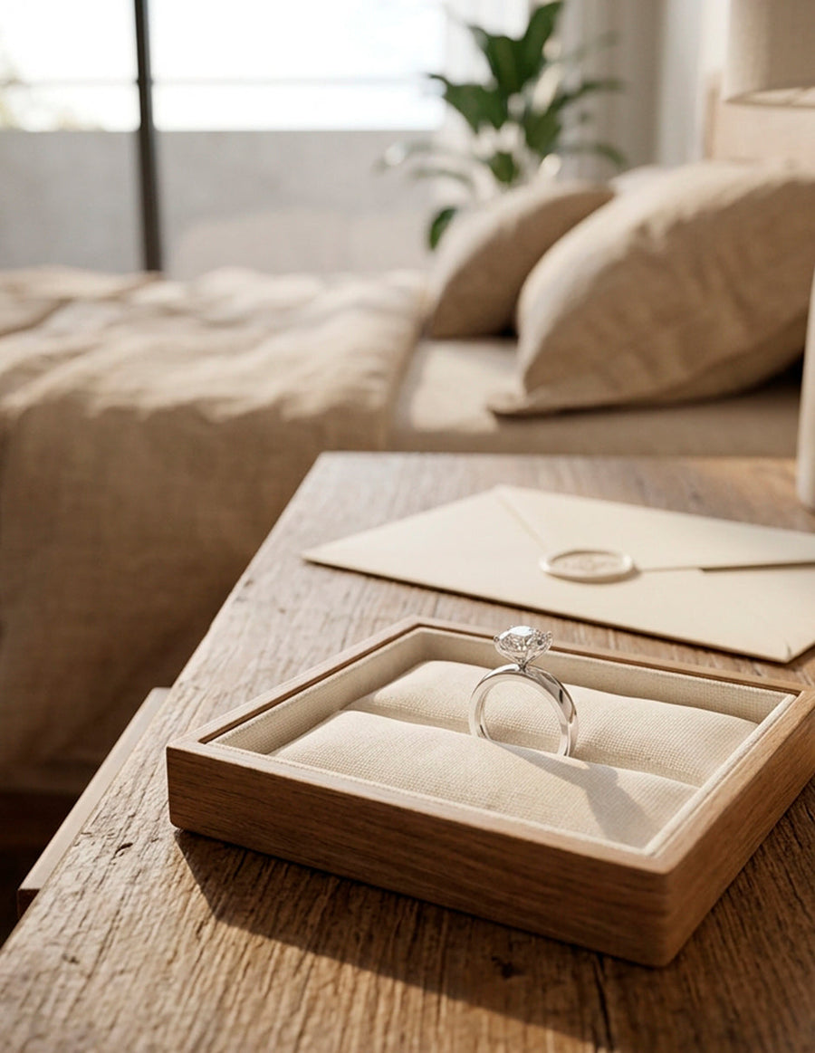 Anillo de Compromiso - solitario - AMORE36-RD-CZ