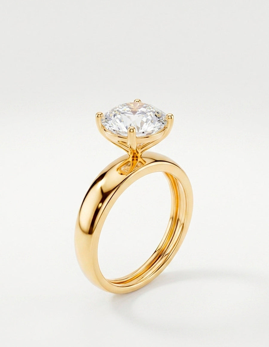 Anillo de Compromiso - solitario - AMORE36-RD-CZ