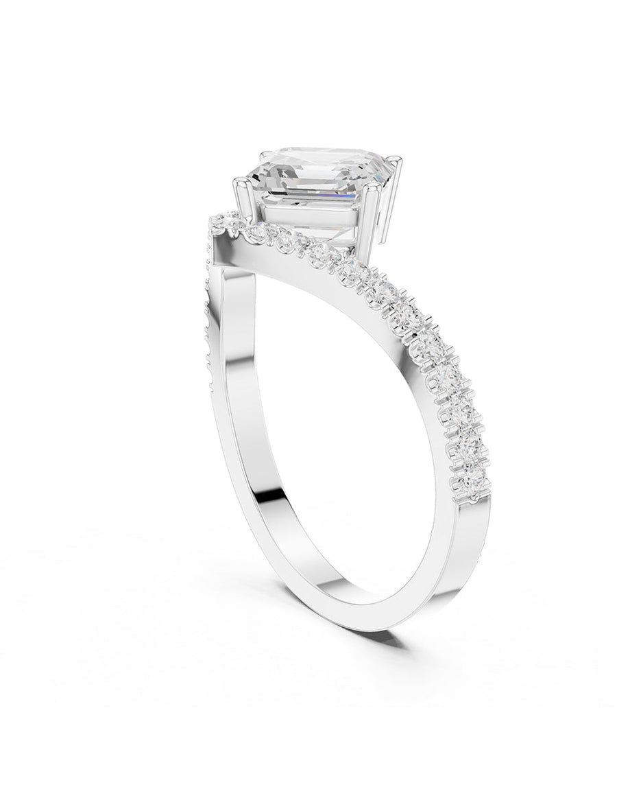 Anillo de compromiso - piedras laterales - AMORE360-AS-LG