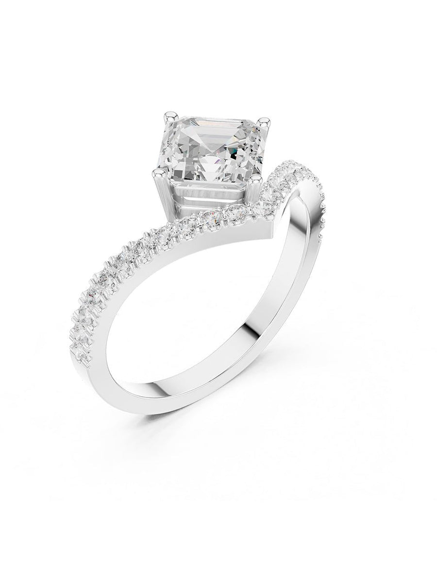 Anillo de compromiso - piedras laterales - AMORE360-AS-LG