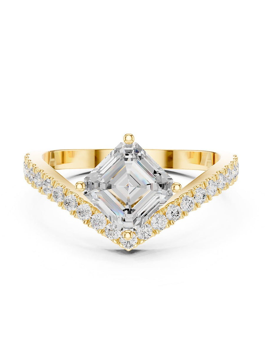 Anillo de compromiso - piedras laterales - AMORE360-AS-LG