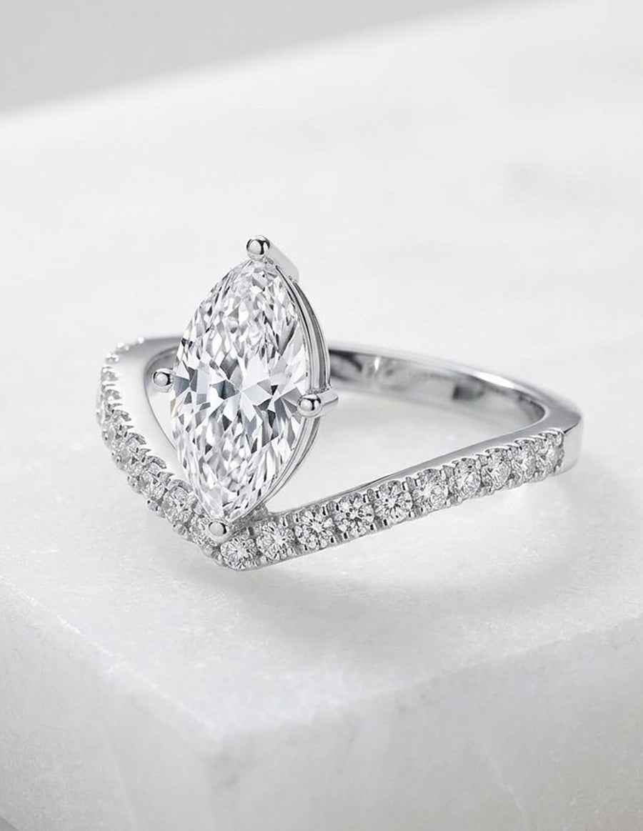 Montura para personalizar - piedras laterales - AMORE360-MQ