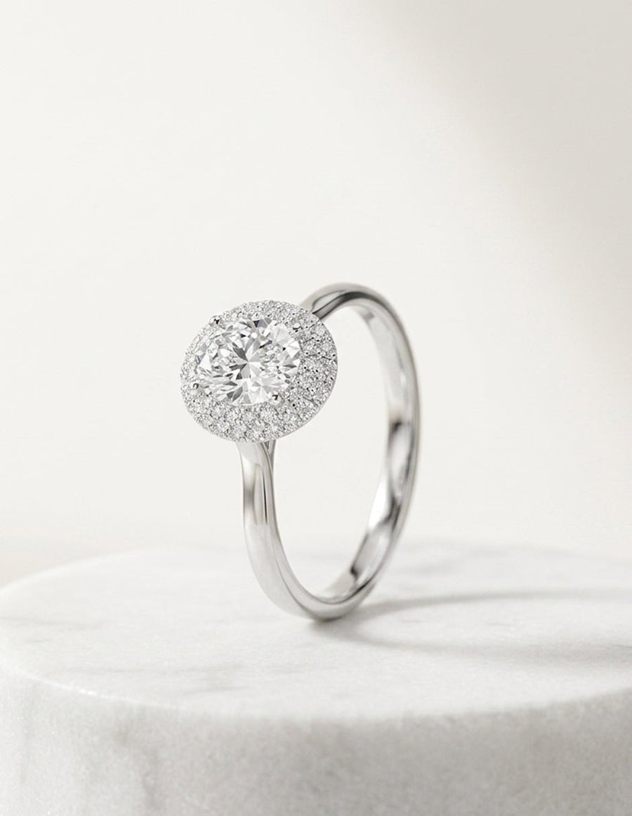 Anillo de compromiso - halo - AMORE363-OV-LG