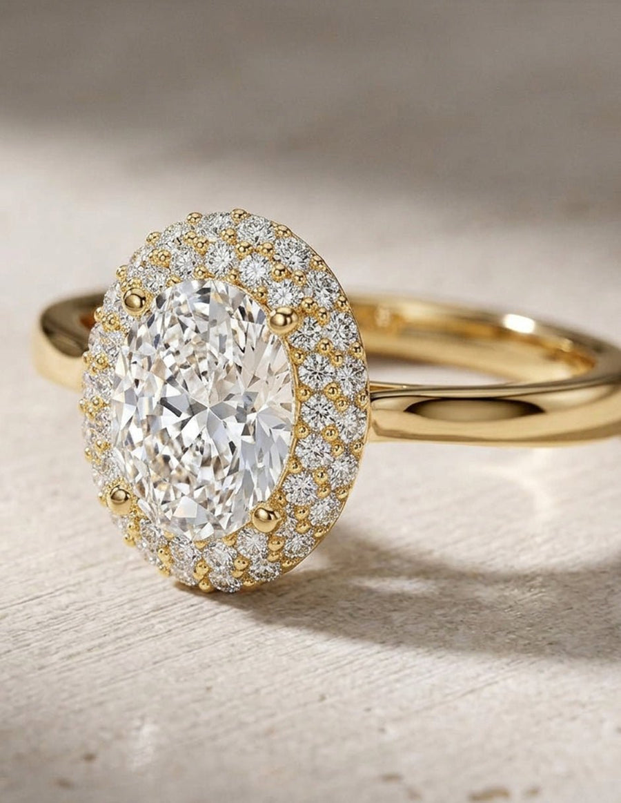 Anillo de compromiso - halo - AMORE363-OV-LG