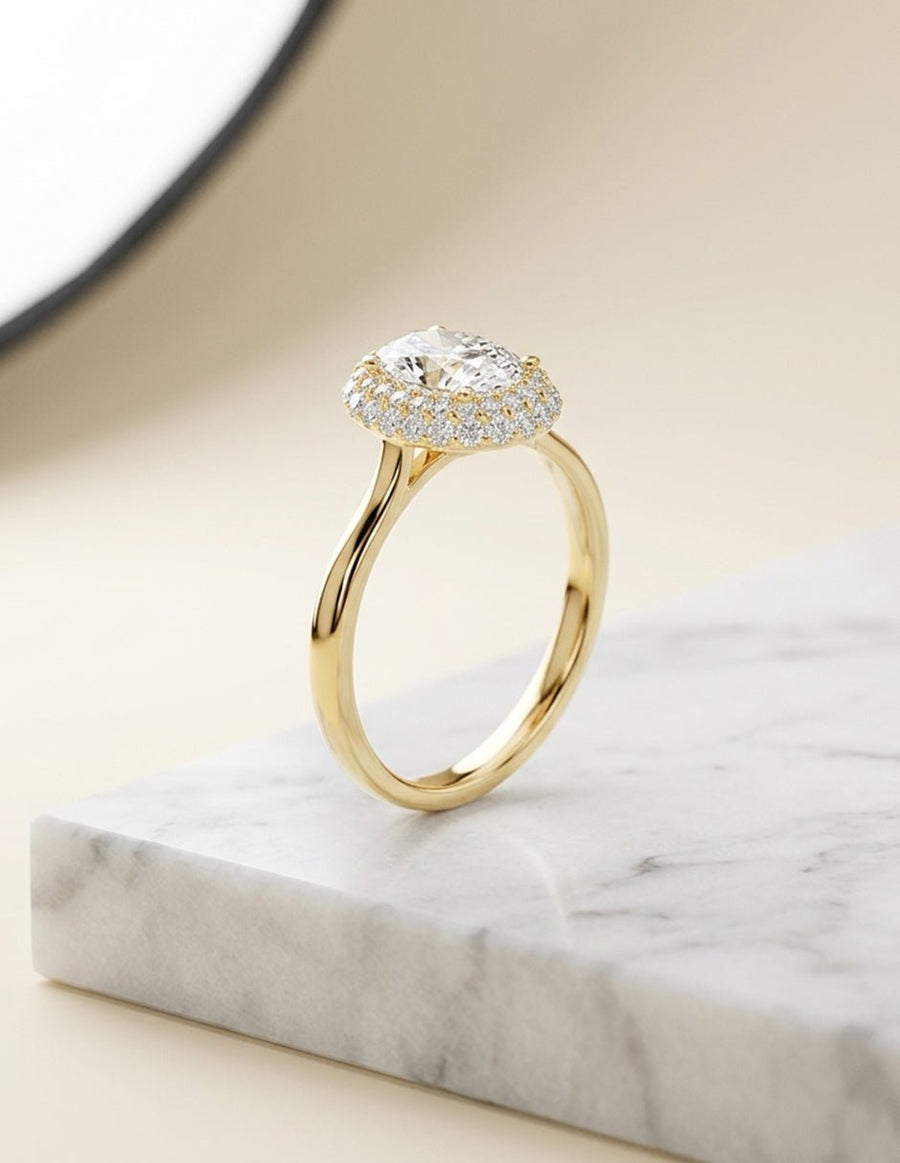 Anillo de compromiso - halo - AMORE363-OV-LG