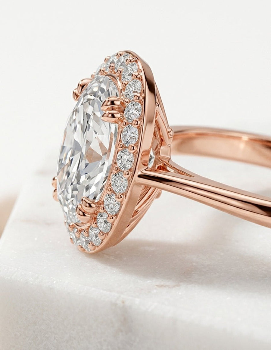 Anillo de compromiso - halo - AMORE364-OV-LG
