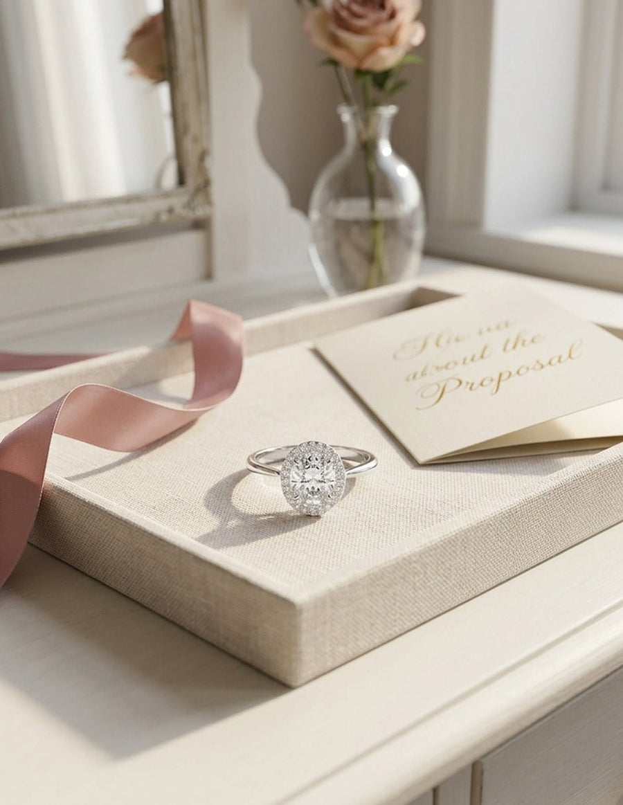 Anillo de compromiso - halo - AMORE364-OV-LG
