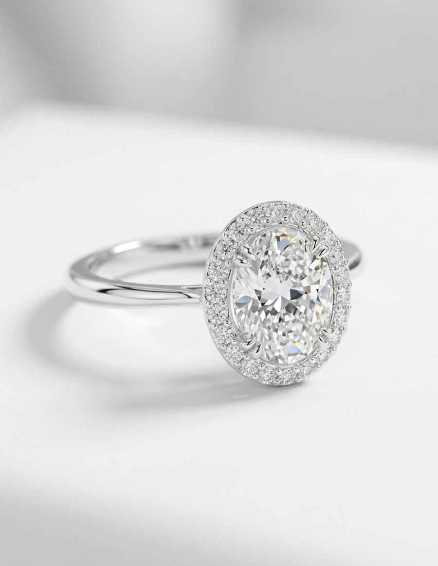 Anillo de compromiso - halo - AMORE364-OV-LG