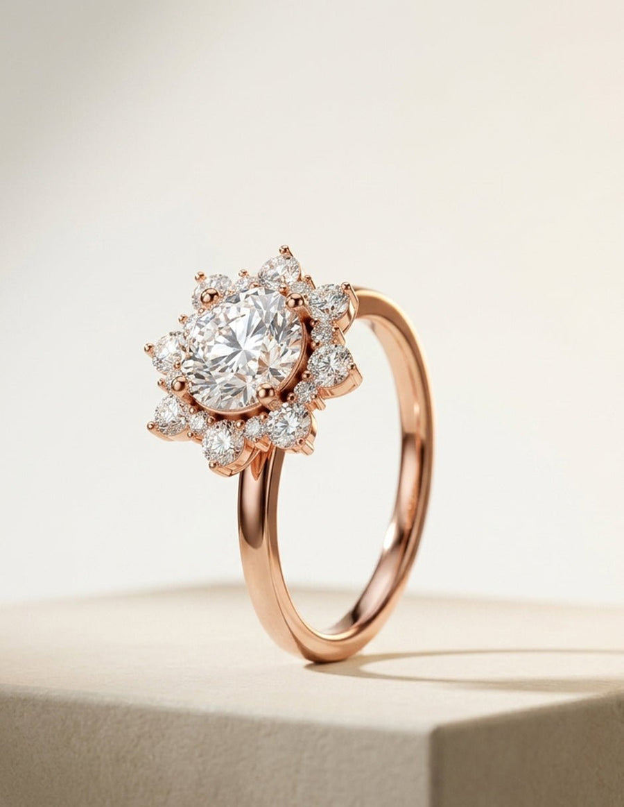 Anillo de compromiso - halo - AMORE366-RD-LG