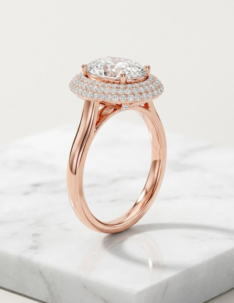 Anillo de compromiso - halo - AMORE368-OV-LG