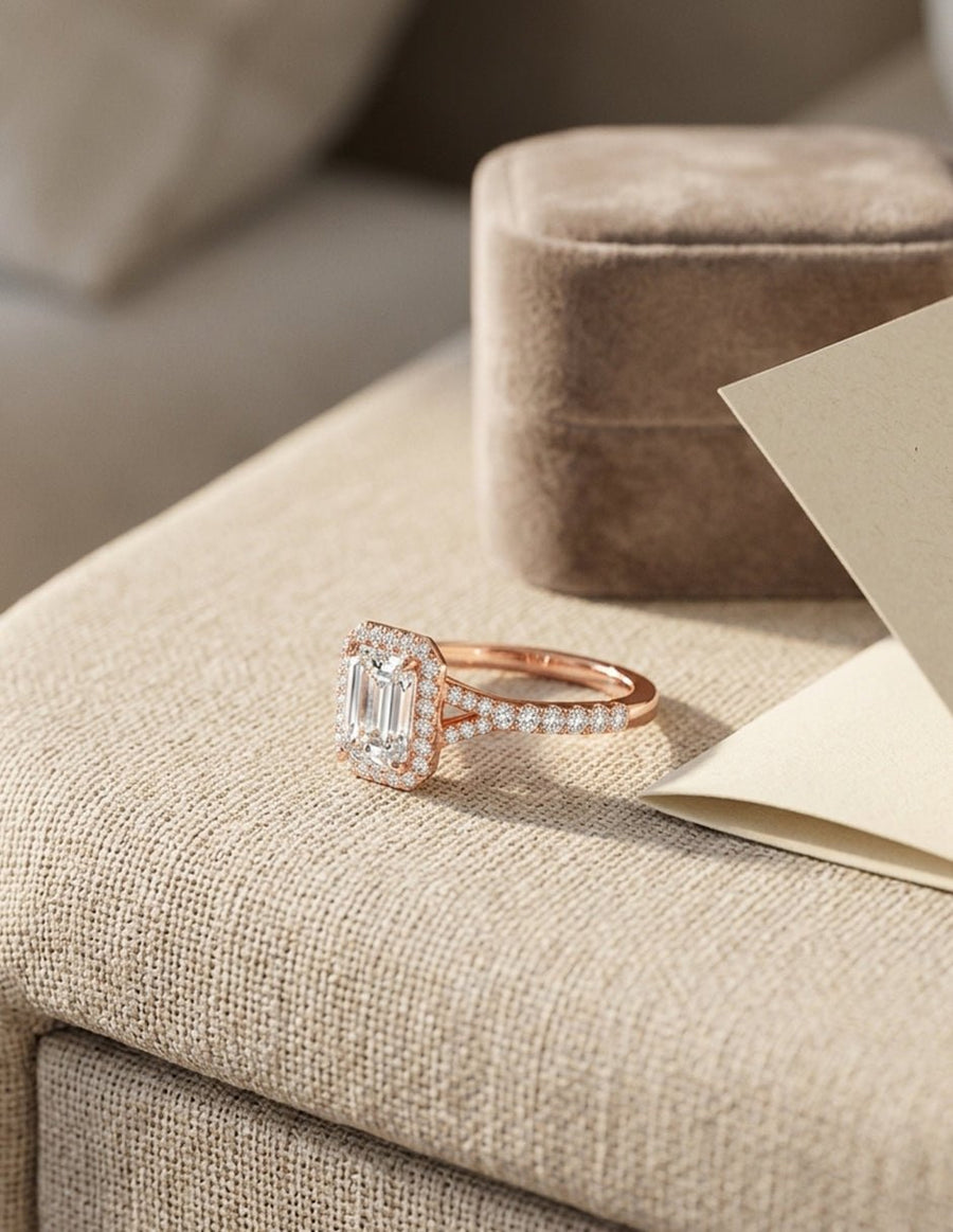Anillo de compromiso - halo - AMORE369-EM-LG